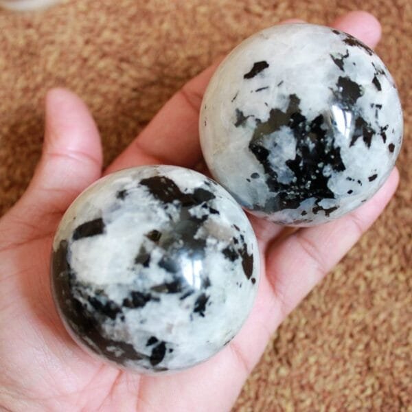 Rainbow Moonstone Spheres, High Quality Rainbow Moonstone Balls, Large Size-60 mm | 10.8 Oz | 300 g